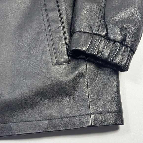 St. John's Bay Jacket Mens 2XL Black Leather Bomber Full Zip Lined Insulated - Picture 7 of 15